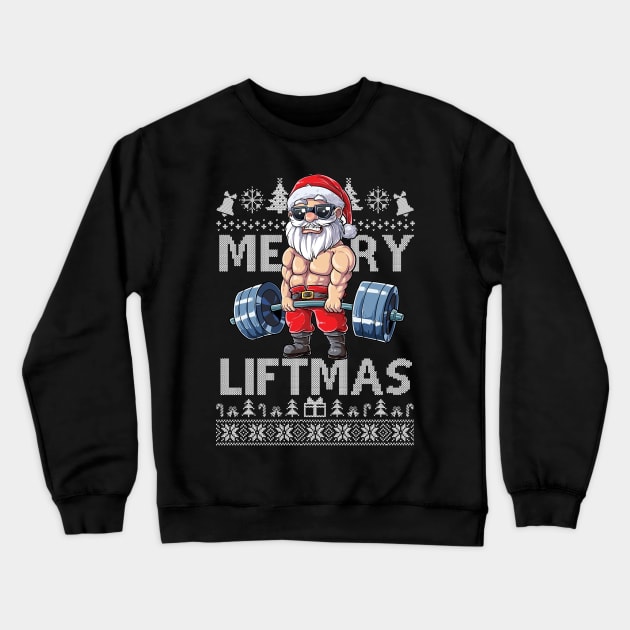 Merry Liftmas Christmas Xmas Fitmas Fitness Santa Holiday Gift, funny Gym Xmas Crewneck Sweatshirt by SloanCainm9cmi